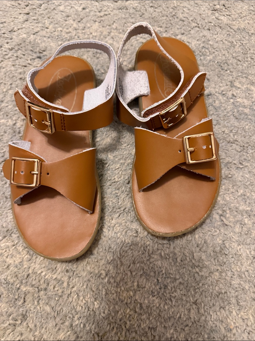 FootMates Tan Brown Adjustable Buckle Kids Sandals